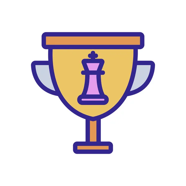 Šachový Vektor Vítěze Poháru Šachová Značka Vítěze Poháru Barevný Izolovaný — Stockový vektor