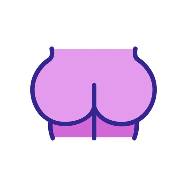 Bare Butt Icon Vector Bare Butt Sign Color Isolated Symbol — ストックベクタ