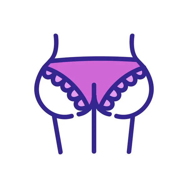 Women Ass Lacy Underwear Icon Vector Women Ass Lacy Underwear — Stock vektor