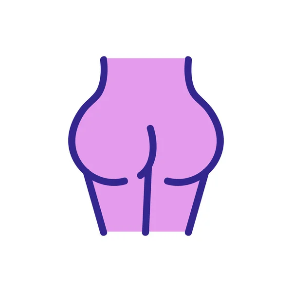 Femminile Culo Nudo Icona Vettore Segno Culo Nudo Femminile Colore — Vettoriale Stock