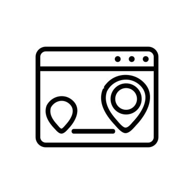 çevrimiçi simge vektörünü yönlendir. rota çevrimiçi işareti. izole edilmiş sınır sembolü çizimi