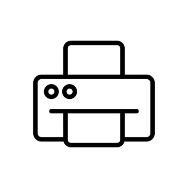 Mürekkep püskürtme yazıcı ikonu vektörü. Mürekkep püskürtme yazıcısı tabelası. izole edilmiş sınır sembolü çizimi