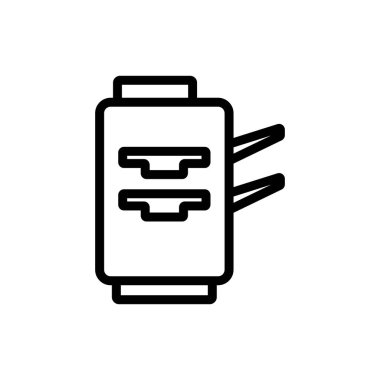 Ofis yazıcı simgesi vektörü. Ofis yazıcısı işareti. izole edilmiş sınır sembolü çizimi