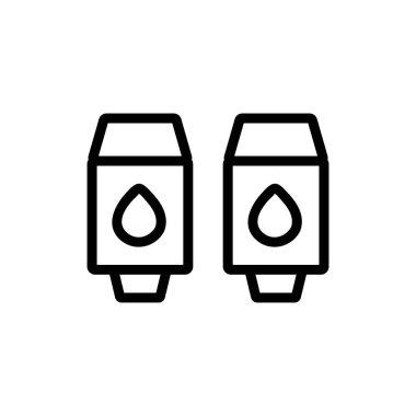 Yazıcı kartuşu simgesi vektörü. Yazıcı kartuşu tabelası. izole edilmiş sınır sembolü çizimi