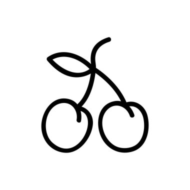 Dal simgesi vektöründeki erik. Daldaki erik. izole edilmiş sınır sembolü çizimi