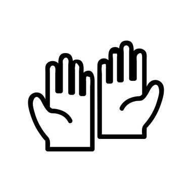 Deri eldiven ikon vektörü. Deri eldiven işareti. izole edilmiş sınır sembolü çizimi