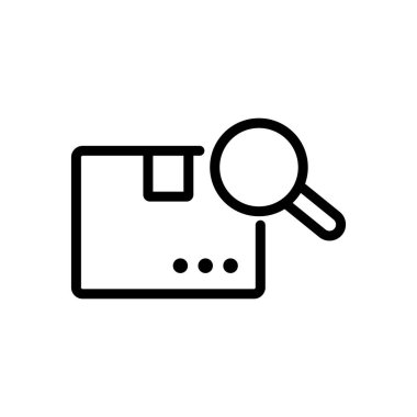 Ürün simge vektörü ara. Arama ürün işareti. izole edilmiş sınır sembolü çizimi