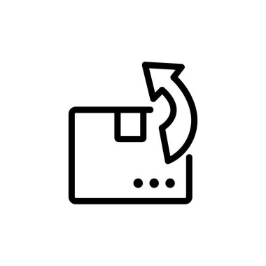 Paket teslim ikonu vektörü. Paket teslimat işareti. izole edilmiş sınır sembolü çizimi