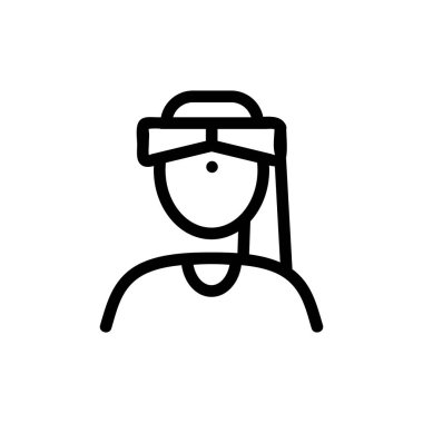 Arap erkek ikon vektörü. Arap erkek işareti. izole edilmiş sınır sembolü çizimi