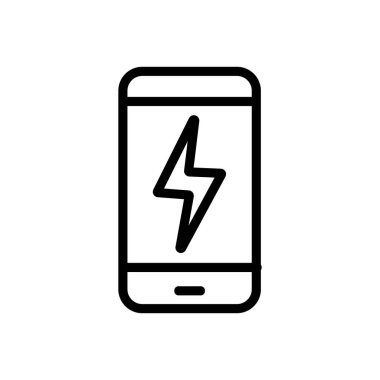 Telefon pil ikonu vektörü. Telefon pili işareti. izole edilmiş sınır sembolü çizimi
