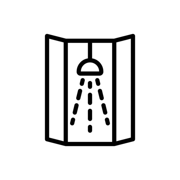 Vektor Ikony Sprchy Sprchová Značka Izolovaný Symbol Obrysu Ilustrace — Stockový vektor