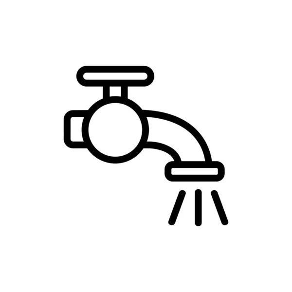 Вектор Піктограми Кран Ванни Знак Крана Ванни Ізольована Символьна Ілюстрація — стоковий вектор