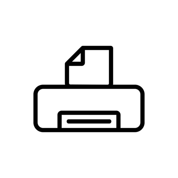 Принтер Вектором Значка Бумаги Принтер Бумажным Знаком Иллюстрация Изолированного Контура — стоковый вектор