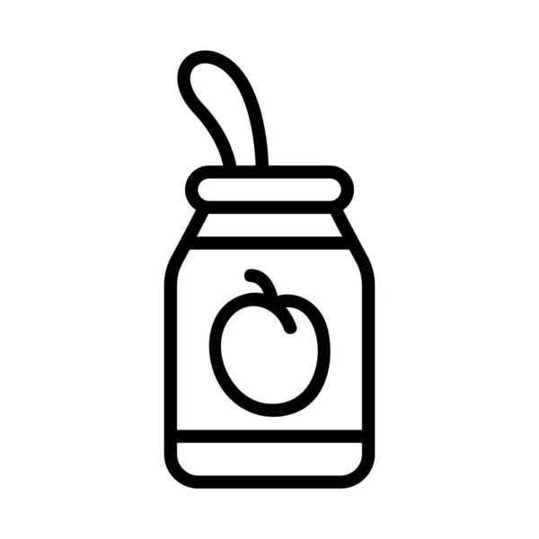 Vektor Švestkového Džemu Znak Švestkového Džemu Izolovaný Symbol Obrysu Ilustrace — Stockový vektor