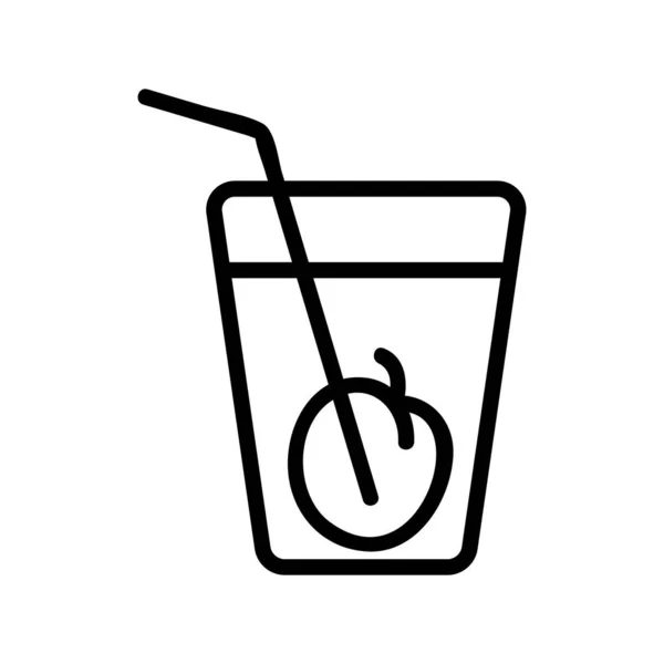 Plommon Juice Ikon Vektor Plommonsaftskylt Isolerad Kontur Symbol Illustration — Stock vektor