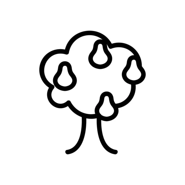 Päron Träd Ikon Vektor Päronträdets Tecken Isolerad Kontur Symbol Illustration — Stock vektor