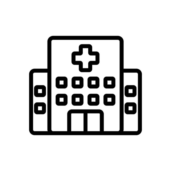 医院建筑图标向量 医院建筑标志 孤立等高线符号图解 — 图库矢量图片