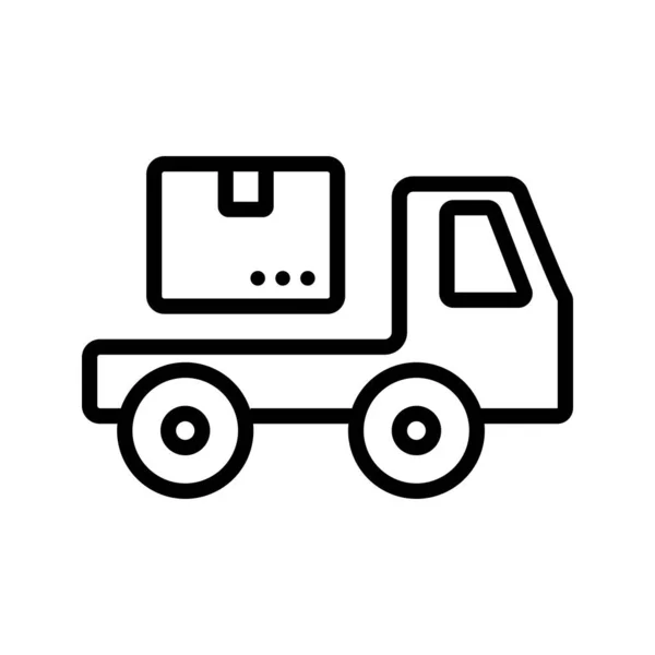 Wektor Ikony Pakietu Ciężarówek Znak Przesyłki Ciężarówki Odizolowany Symbol Konturu — Wektor stockowy