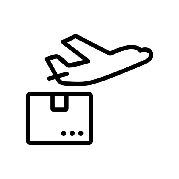 Vecteur Icône Envoi Avion Panneau Envoi Avion Illustration Symbole Contour — Image vectorielle