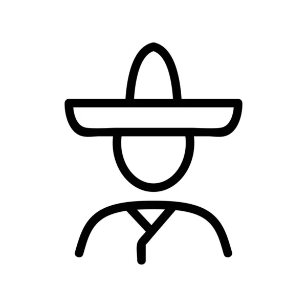 メキシコの男性アイコンベクトル メキシコの男性のサイン 孤立した輪郭記号図 — ストックベクタ