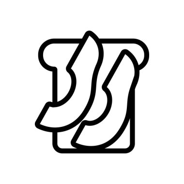 Avokado ekmek ikonu vektörü. Avokado ekmeği işareti. izole edilmiş sınır sembolü çizimi