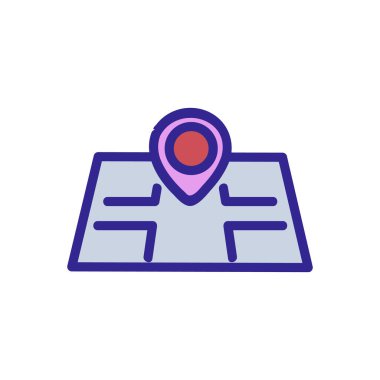 Navigator haritası simge vektörü. Seyir haritası işareti. renk izole edilmiş sembol çizimi