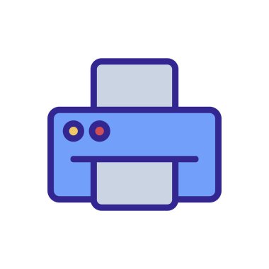 Mürekkep püskürtme yazıcı ikonu vektörü. Mürekkep püskürtme yazıcısı tabelası. renk izole edilmiş sembol çizimi