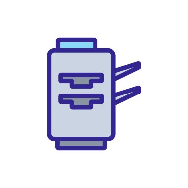 Ofis yazıcı simgesi vektörü. Ofis yazıcısı işareti. renk izole edilmiş sembol çizimi