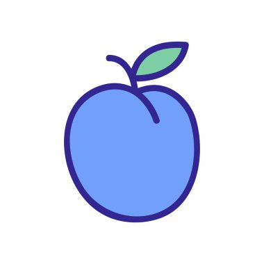 Erikli ikon vektörü. Lezzetli erik işareti. renk izole edilmiş sembol çizimi