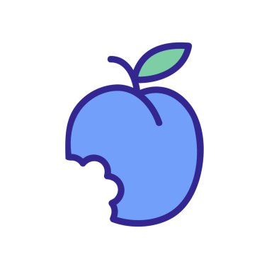 Erikli ikon vektörü. Lezzetli erik işareti. renk izole edilmiş sembol çizimi