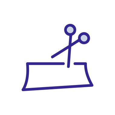 Deri makas ikon vektörü. Deri makas işareti. renk izole edilmiş sembol çizimi