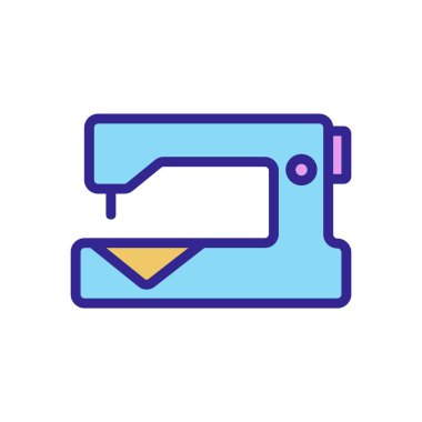 Deri dikiş makinesi ikon vektörü. Deri dikiş makinesi işareti. renk izole edilmiş sembol çizimi