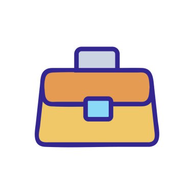 Deri çanta ikon vektörü. Deri çanta işareti. renk izole edilmiş sembol çizimi