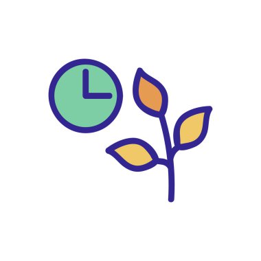 Bitki para ikonu vektörü zamanı. Bitki para işareti zamanı. renk izole edilmiş sembol çizimi