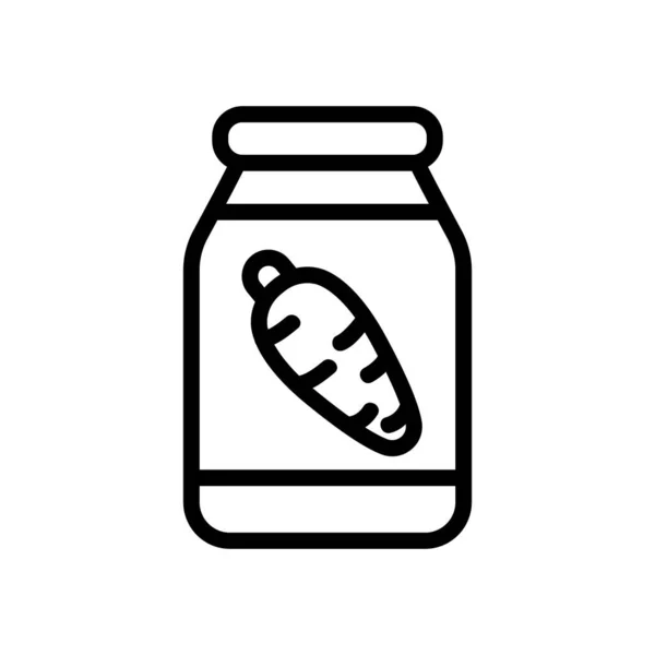 Marchewki Konserwach Wektor Żywności Marchewki Puszkach Odizolowany Symbol Konturu Ilustracja — Wektor stockowy