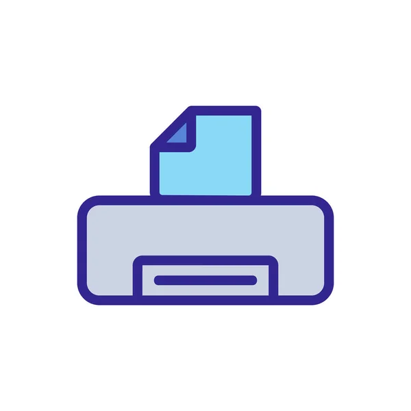 Printer Met Papieren Icoon Vector Printer Met Papieren Bord Kleur — Stockvector