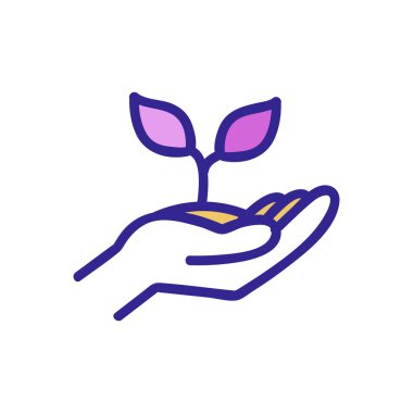 El bitkisi ikonu vektörü. El bitkisi işareti. renk izole edilmiş sembol çizimi