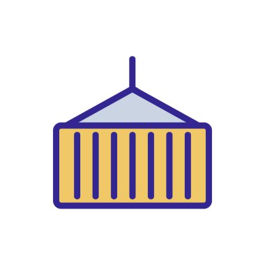 Konteyner gemisi ikon vektörü. Konteyner gemisi işareti. renk izole edilmiş sembol çizimi