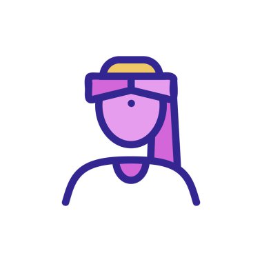 Arap erkek ikon vektörü. Arap erkek işareti. renk izole edilmiş sembol çizimi