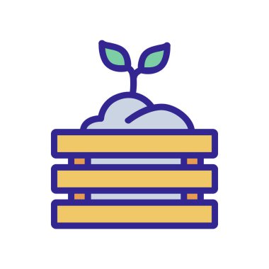 Kutu simgesi vektöründeki bitki. Kutu tabelasındaki bitki. renk izole edilmiş sembol çizimi