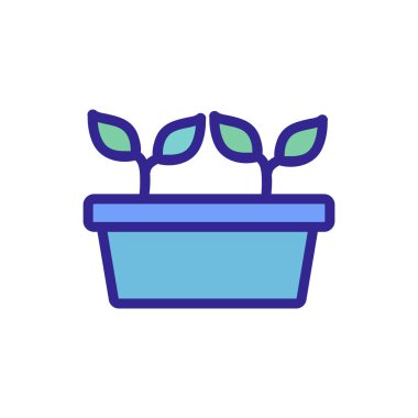 Gübre saksı ikon vektörü. Gübre saksı tabelası. renk izole edilmiş sembol çizimi