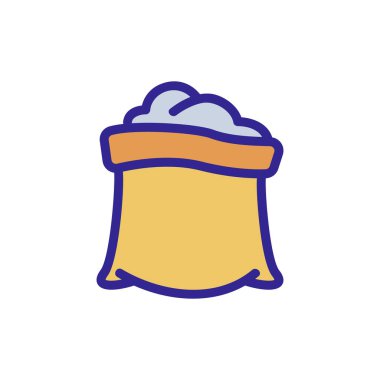 Kompost poşeti ikon vektörü. Gübre torbası işareti. renk izole edilmiş sembol çizimi