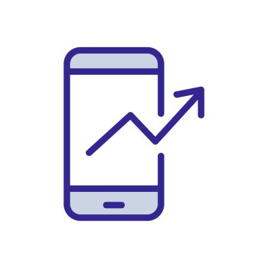 Akıllı telefon işlem simgesi vektörü. Akıllı telefon ilerleme işareti. renk izole edilmiş sembol çizimi