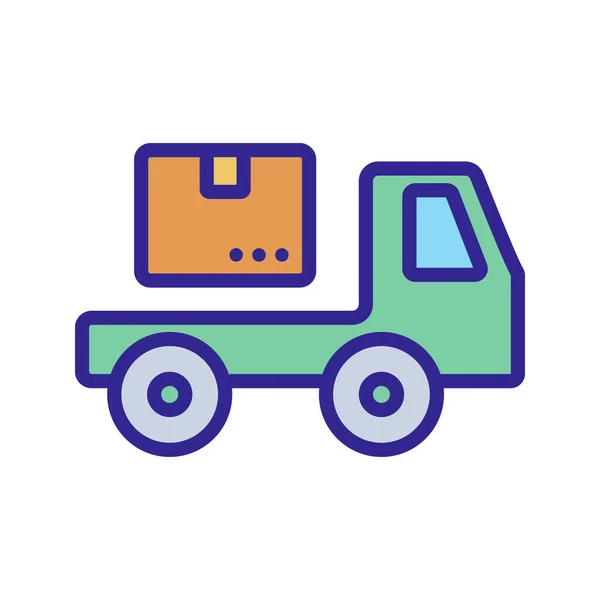 Φορτηγό Πακέτο Διάνυσμα Εικονίδιο Πινακίδα Φορτηγού Χρώμα Απομονωμένη Εικόνα Συμβόλων — Διανυσματικό Αρχείο