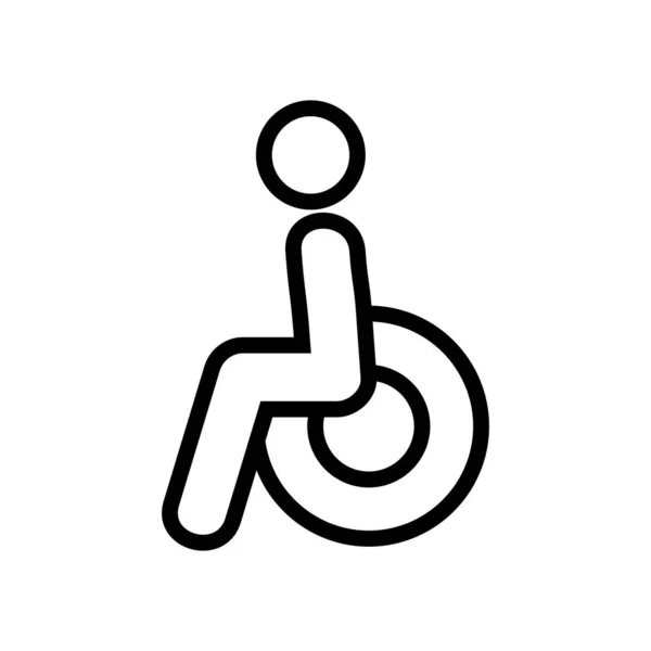Икона Человека Инвалидной Коляске Знак Инвалидного Кресла Иллюстрация Изолированного Контура — стоковый вектор