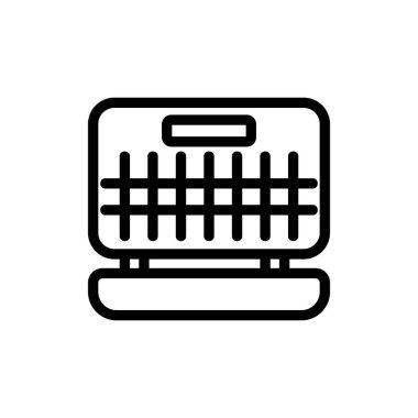 Endüstriyel waffle yapıcı ikon vektörü. Endüstriyel waffle makinesi işareti. izole edilmiş sınır sembolü çizimi