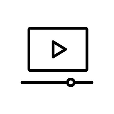 Görüntü simgesi vektörüne bak. Video işaretine bak. izole edilmiş sınır sembolü çizimi