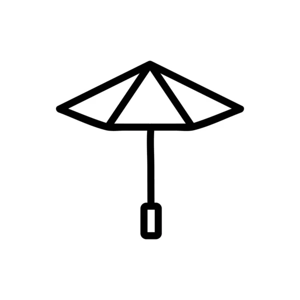 Wektor Ikony Parasola Znak Parasolki Odizolowany Symbol Konturu Ilustracja — Wektor stockowy