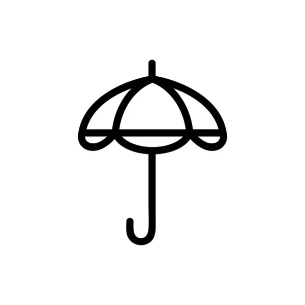 Beach Umbrella Icon Vector Beach Umbrella Sign Isolated Contour Symbol — Stock Vector