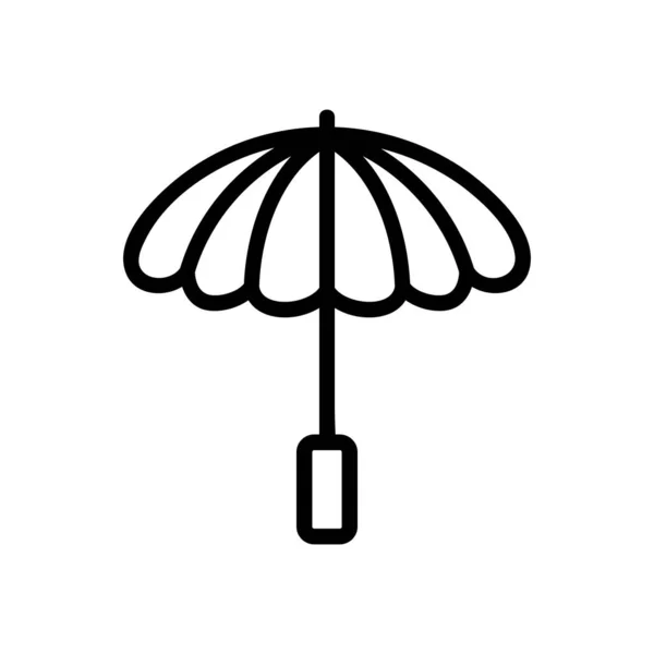 Regenschirm Symbol Vektor Regenschirmschild Isolierte Kontursymboldarstellung — Stockvektor